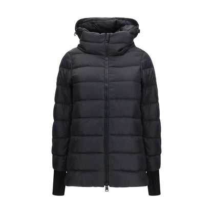Black Polyester Full-Length Jacket