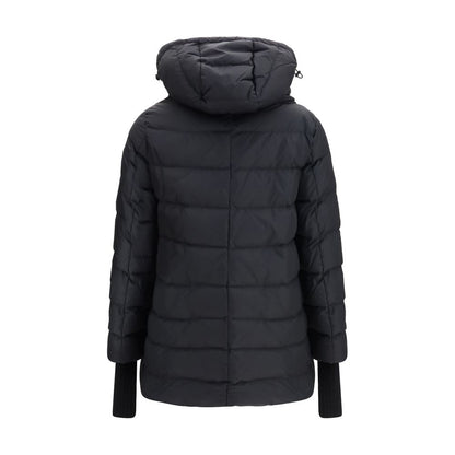 Black Polyester Full-Length Jacket