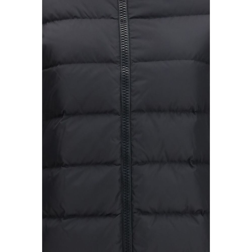 Black Polyester Full-Length Jacket