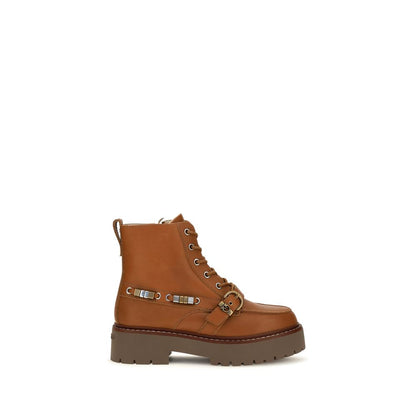 Brown Calf Leather Bos Taurus Lace-Up Boots