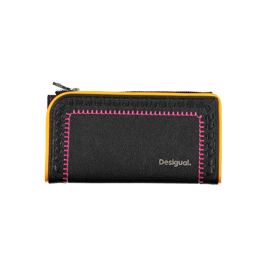 Black Polyurethane Women's Wallet