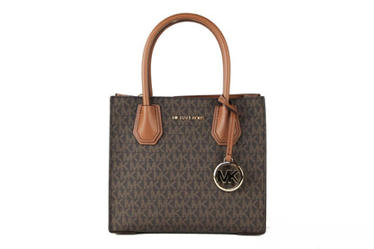 MICHAEL KORS Mercer 35S1GM9M2B Medium Logo And Leather Accordion Crossbody Bag In Brown