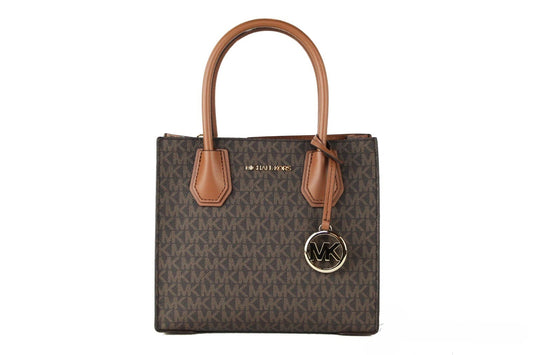 MICHAEL KORS Mercer 35S1GM9M2B Medium Logo And Leather Accordion Crossbody Bag In Brown