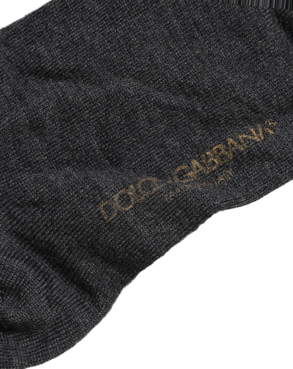 Dark Gray Wool Over The Calf Knee High Accessory Socks