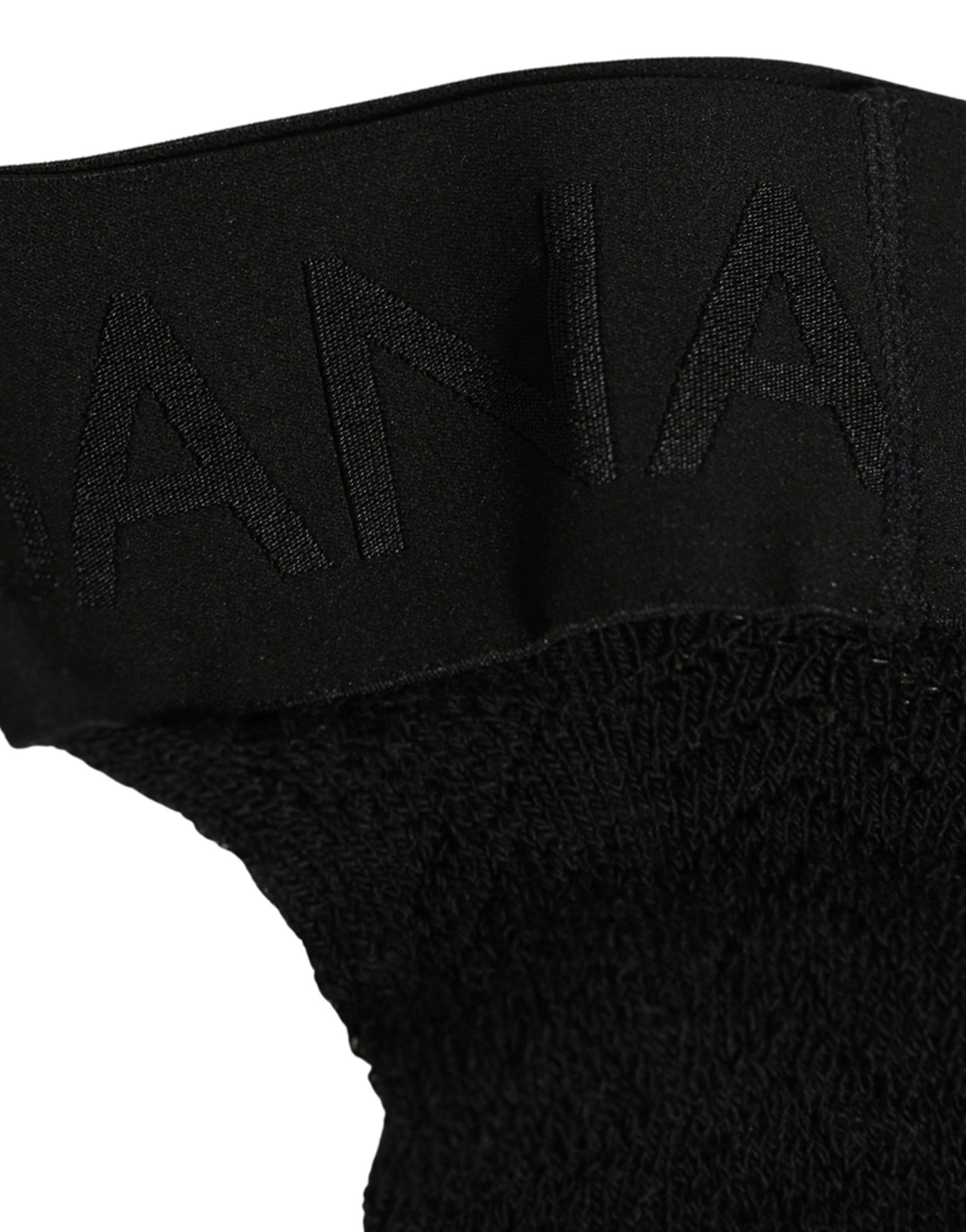 Black Wool Logo Calf Long Women Accessory Socks