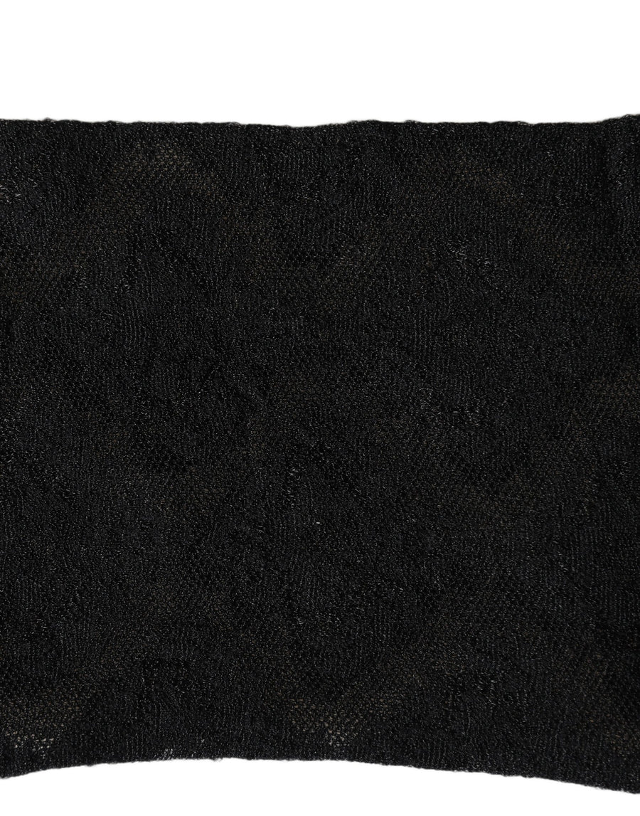 Black Floral Nylon Stretch Mid Calf Socks