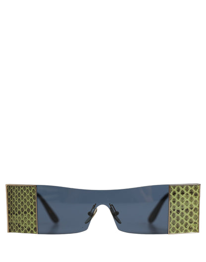 Gold Metal DG2263 Rectangle Snakeskin Frame Sunglasses