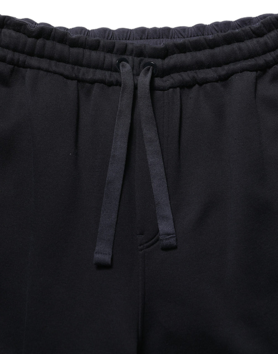 Dark Blue Relaxed Wide Leg Men Jogger Pants