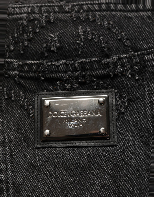 Dark Gray Cotton WideLeg Oversize Denim Jeans