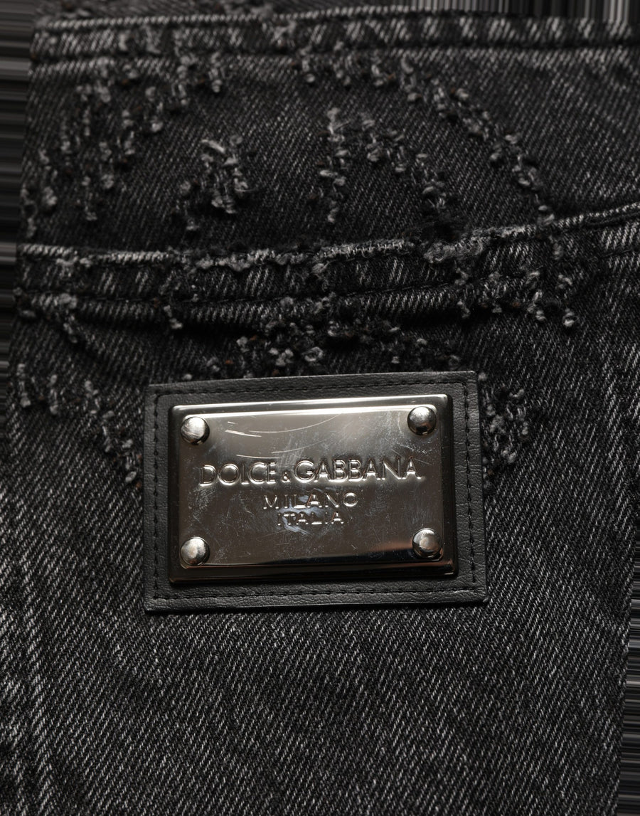 Dark Gray Cotton WideLeg Oversize Denim Jeans