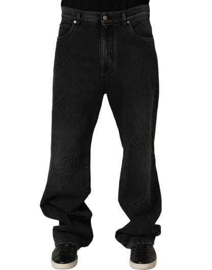 Dark Gray Cotton WideLeg Oversize Denim Jeans