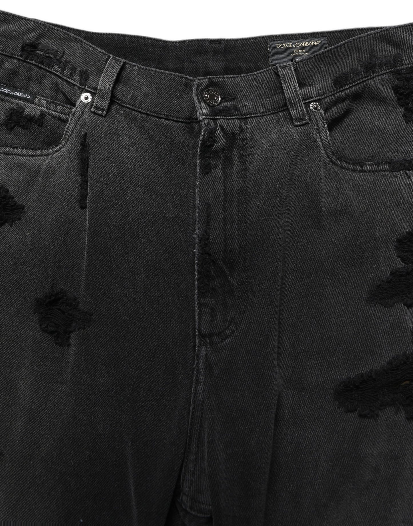 Dark Gray Distressed Oversize Men Denim Jeans