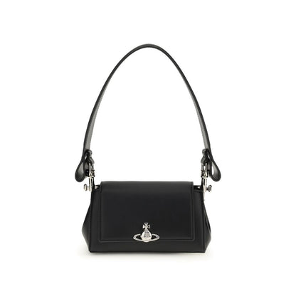 Black Polyurethane Shoulder Bag