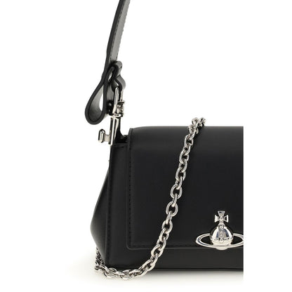 Black Polyurethane Shoulder Bag