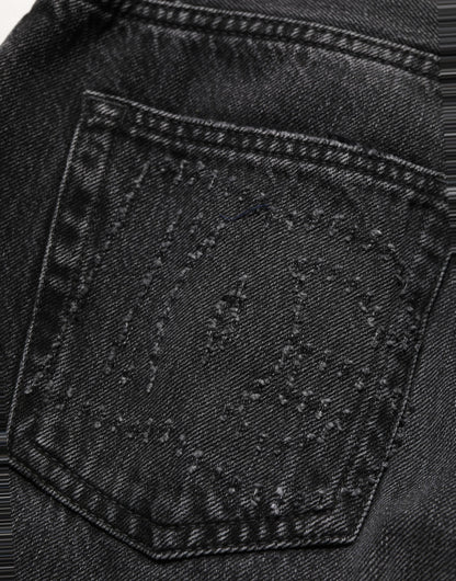 Dark Gray Cotton WideLeg Oversize Denim Jeans