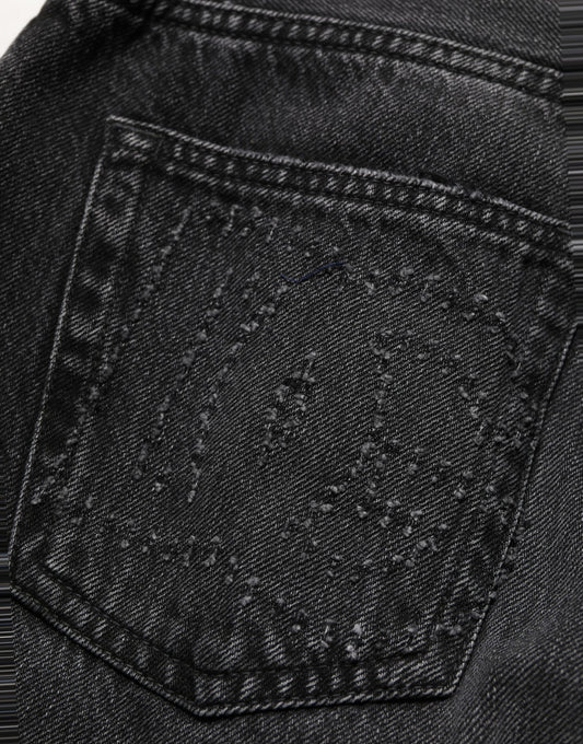 Dark Gray Cotton WideLeg Oversize Denim Jeans