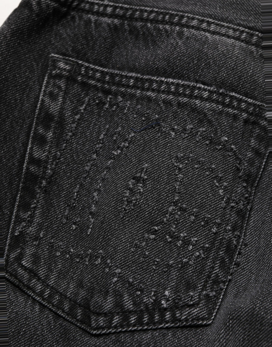 Dark Gray Cotton WideLeg Oversize Denim Jeans