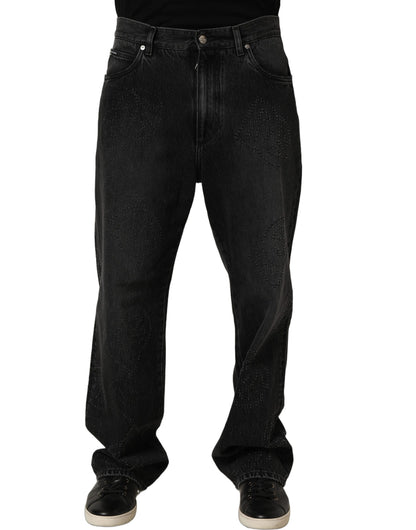 Dark Gray Cotton WideLeg Oversize Denim Jeans