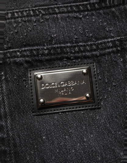 Dark Gray Cotton WideLeg Oversize Denim Jeans