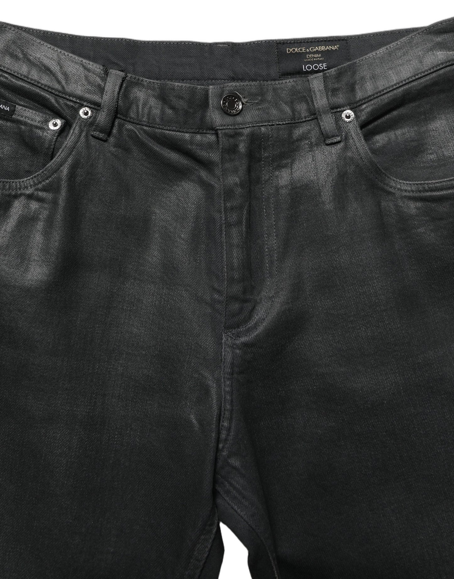 Dark Gray Cotton Loose Fit Men Denim Jeans