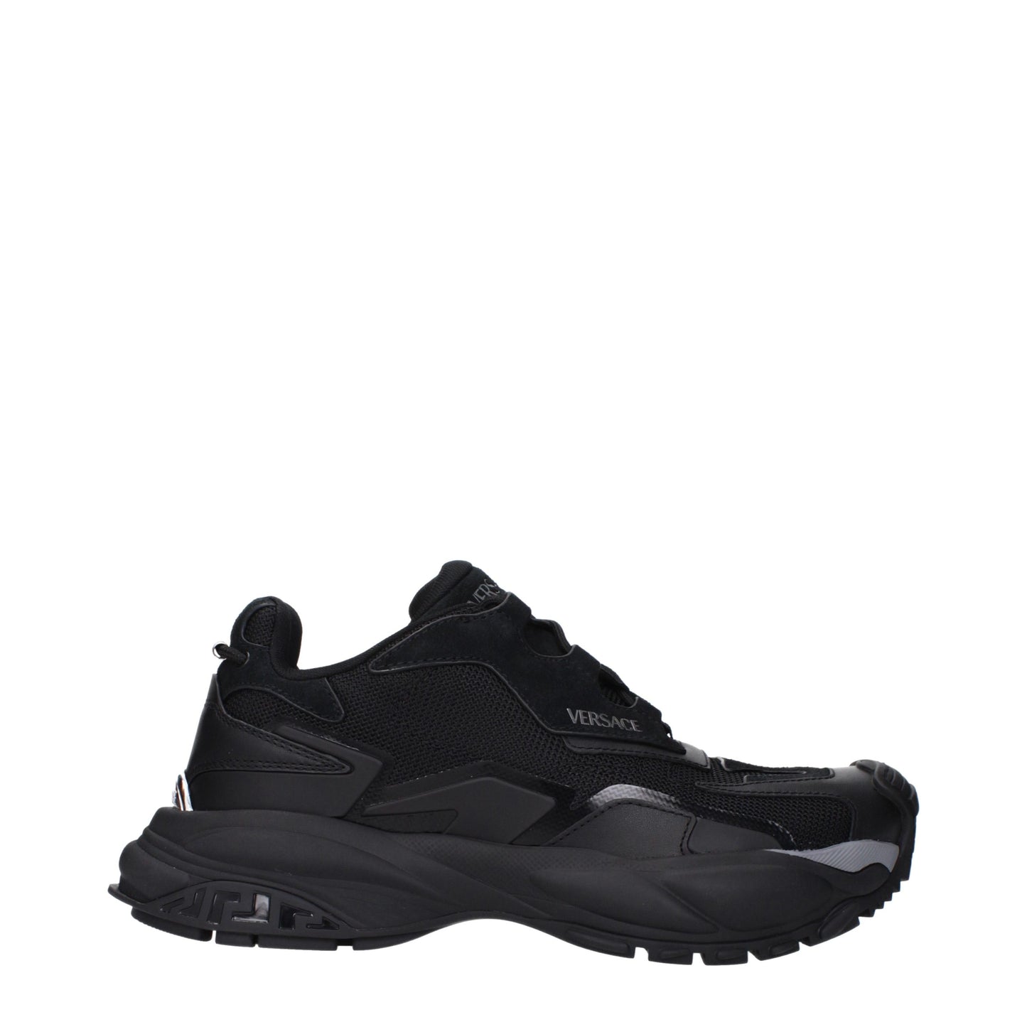 Black Fabric Chunky Sneakers