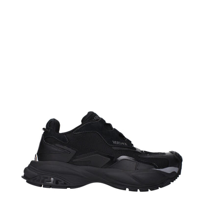 Black Fabric Chunky Sneakers
