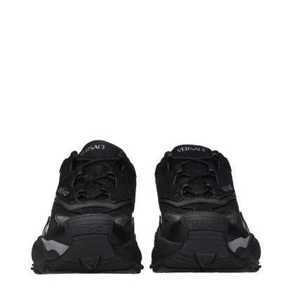 Black Fabric Chunky Sneakers