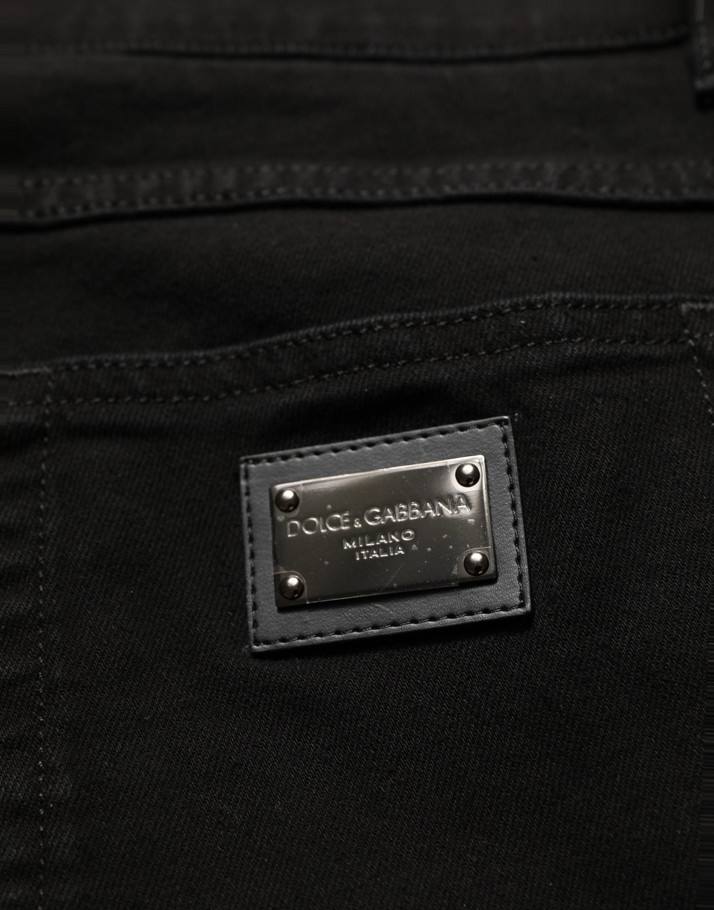 Black CottonStretch Regular Skinny Denim Jeans