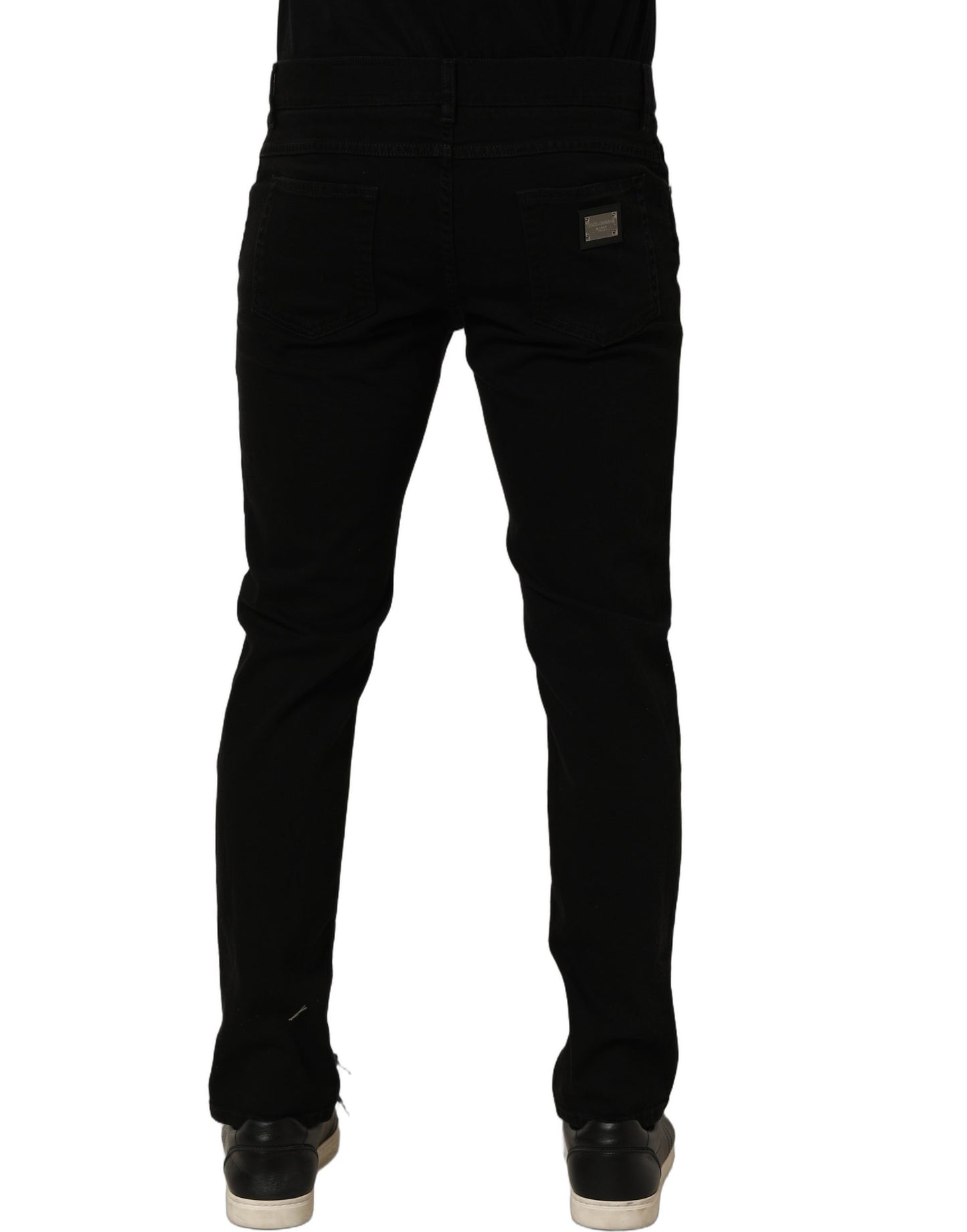 Black CottonStretch Regular Skinny Denim Jeans