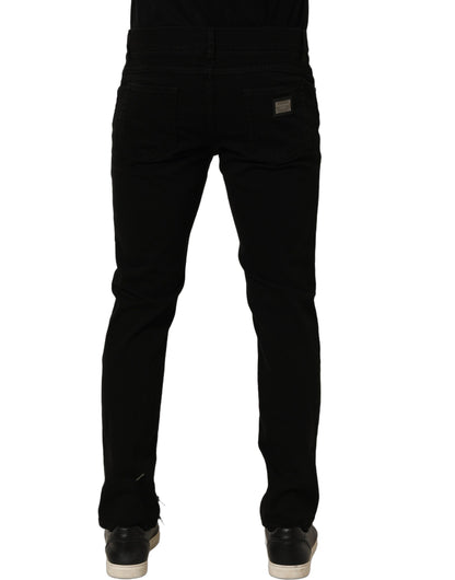 Black CottonStretch Regular Skinny Denim Jeans