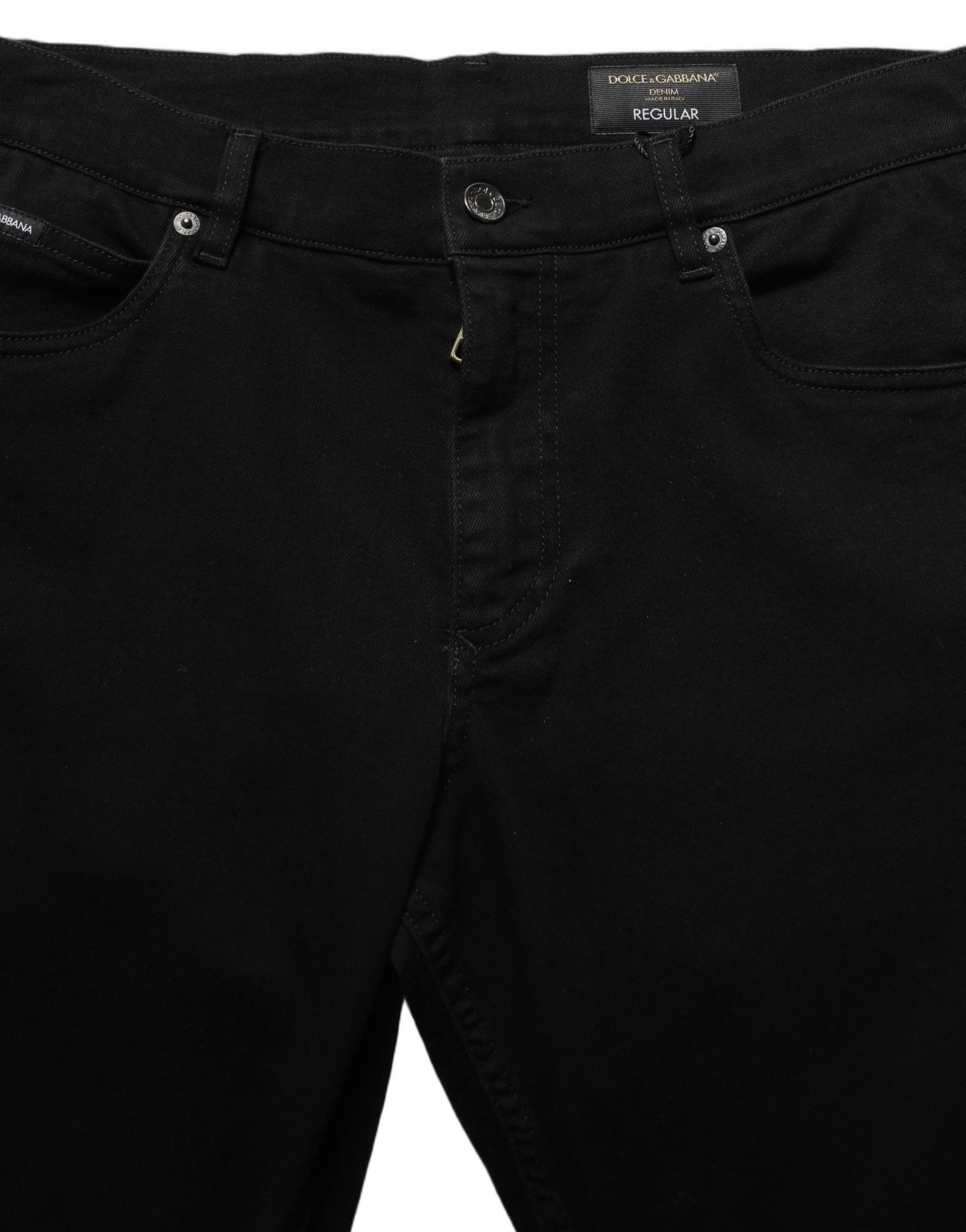 Black CottonStretch Regular Skinny Denim Jeans