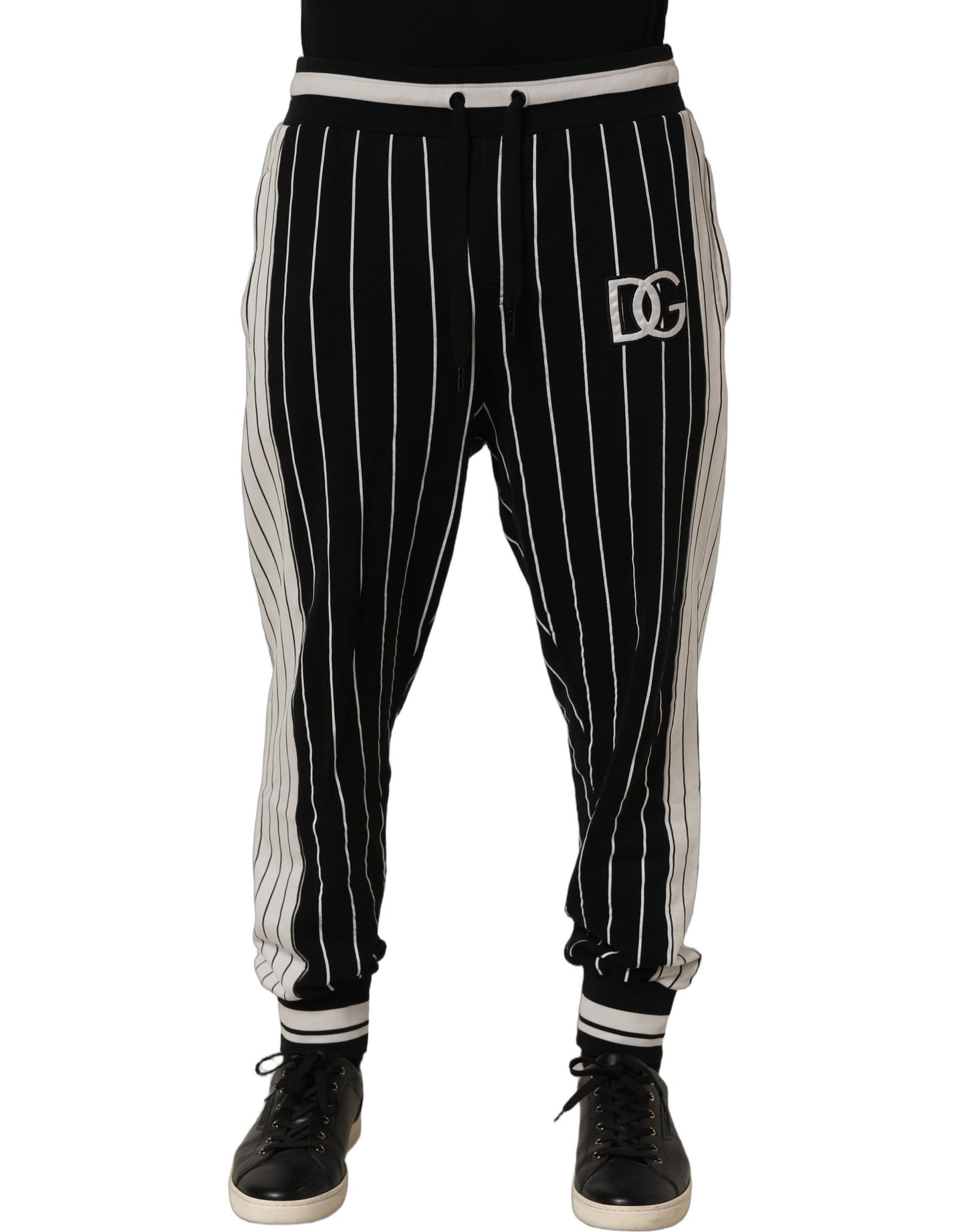 Black Striped DG Patch Men Sweatpants Pants
