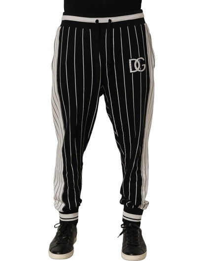 Black Striped DG Patch Men Sweatpants Pants