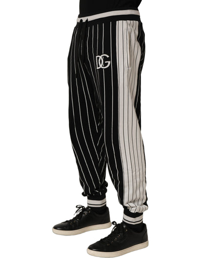 Black Striped DG Patch Men Sweatpants Pants