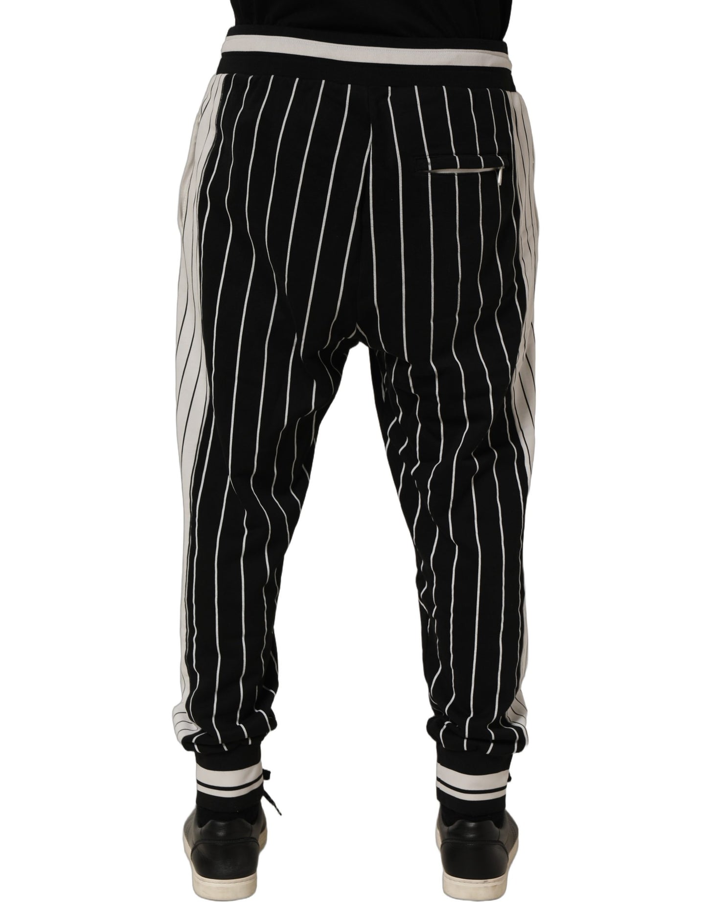 Black Striped DG Patch Men Sweatpants Pants