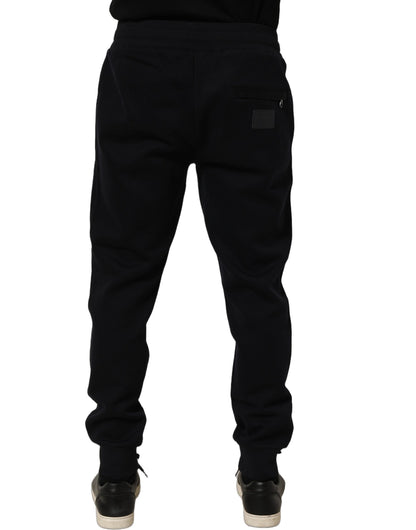 Blue Cotton Drawstring Jogger Trouser Pants
