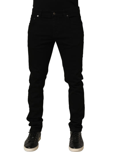 Black Cotton Stretch Skinny Denim Trouser Jeans
