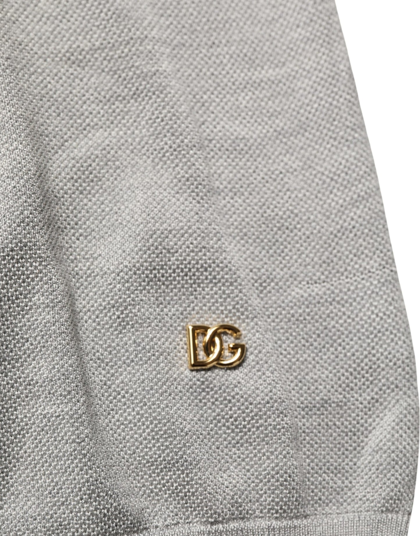 Gray Silk Crew Neck Short Sleeves T-shirt
