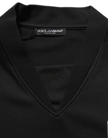 Black Polyester DGVIB3 Oversized Jersey T-shirt