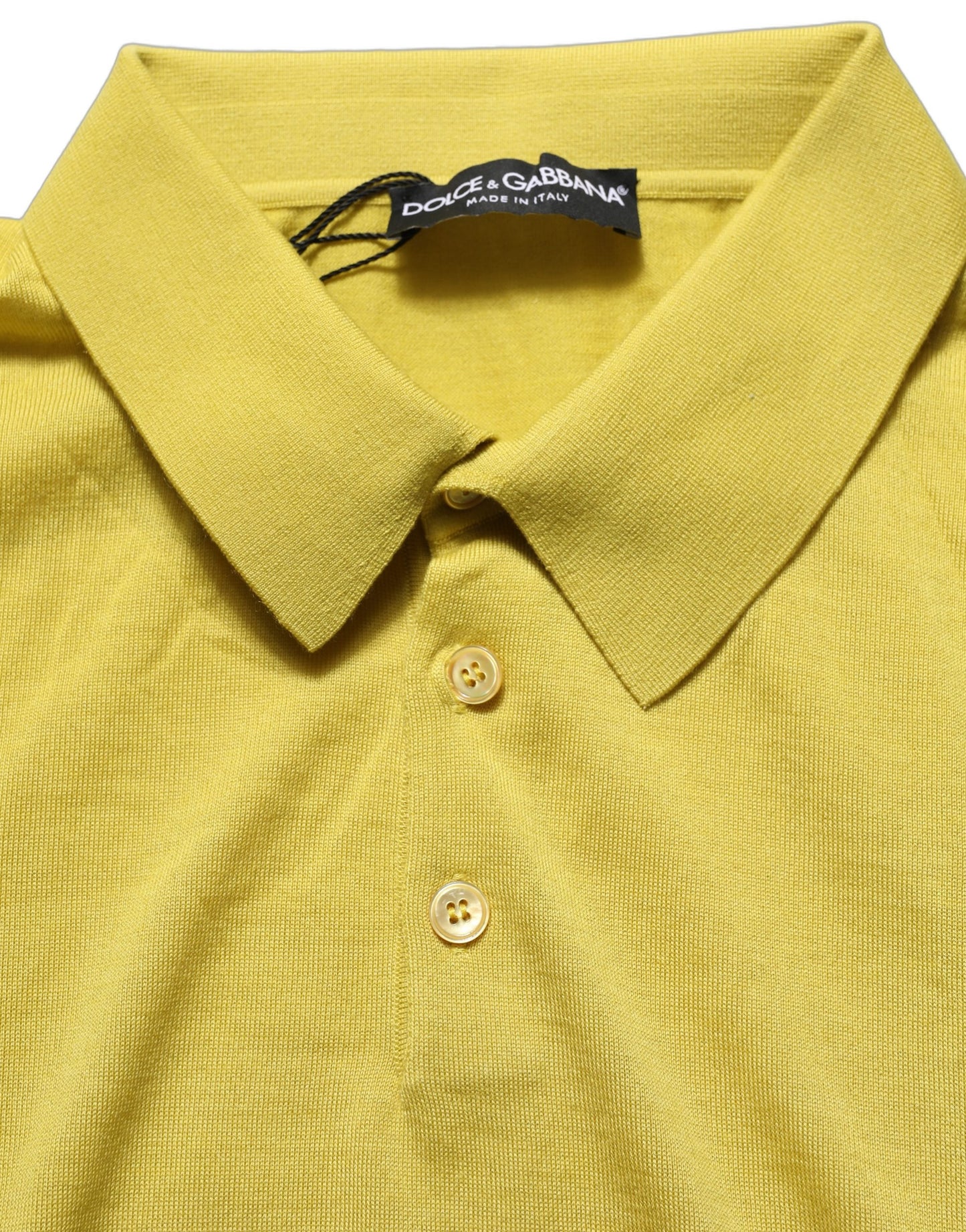 Yellow Cashmere Short Sleeves Polo T-shirt