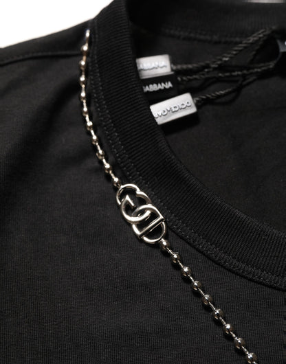Black Dog Tag Short Sleeve CrewNeck T-shirt