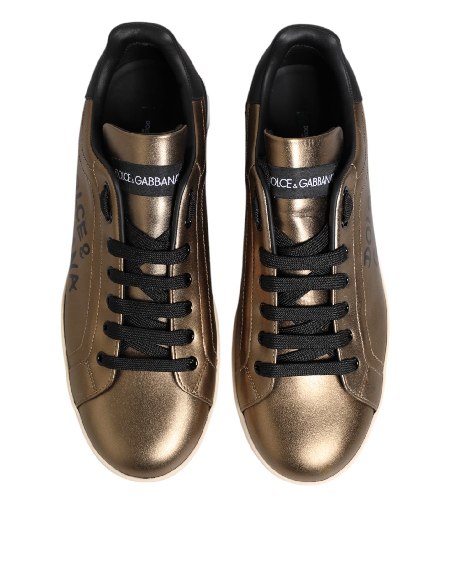 Gold Portofino Calf Leather Sneakers Shoes