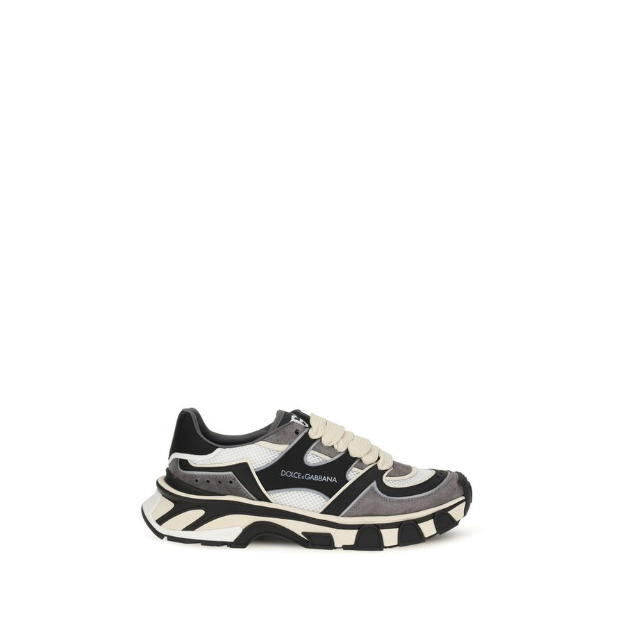 Gray Calf Leather Bos Taurus Chunky Sneakers