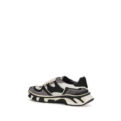 Gray Calf Leather Bos Taurus Chunky Sneakers