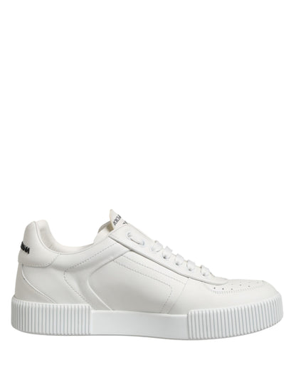 White Miami Leather Low Top Men Sneakers Shoes