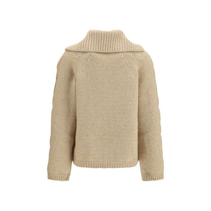 Beige Alpaca Vicugna Pacos Cardigan