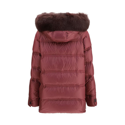 Purple Polyester Full-Length Jacket