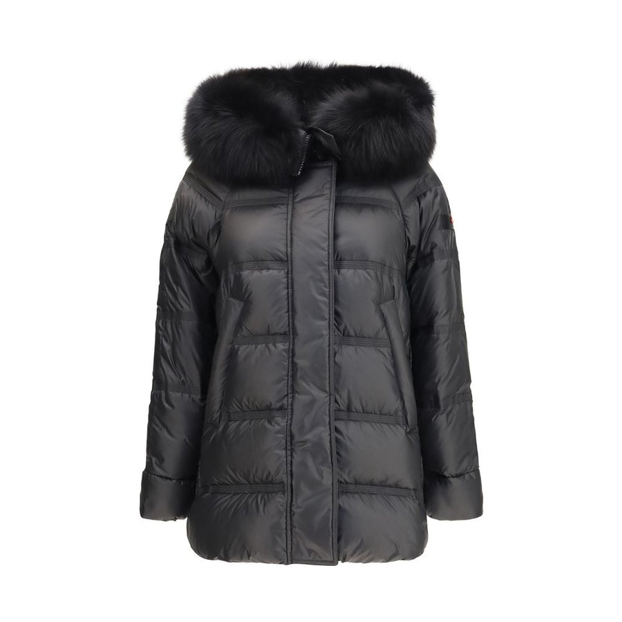 Black Polyester Full-Length Jacket