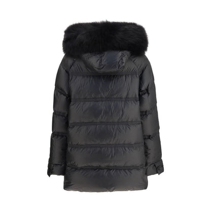 Black Polyester Full-Length Jacket