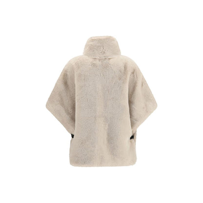 Beige Polyester Full-Length Jacket